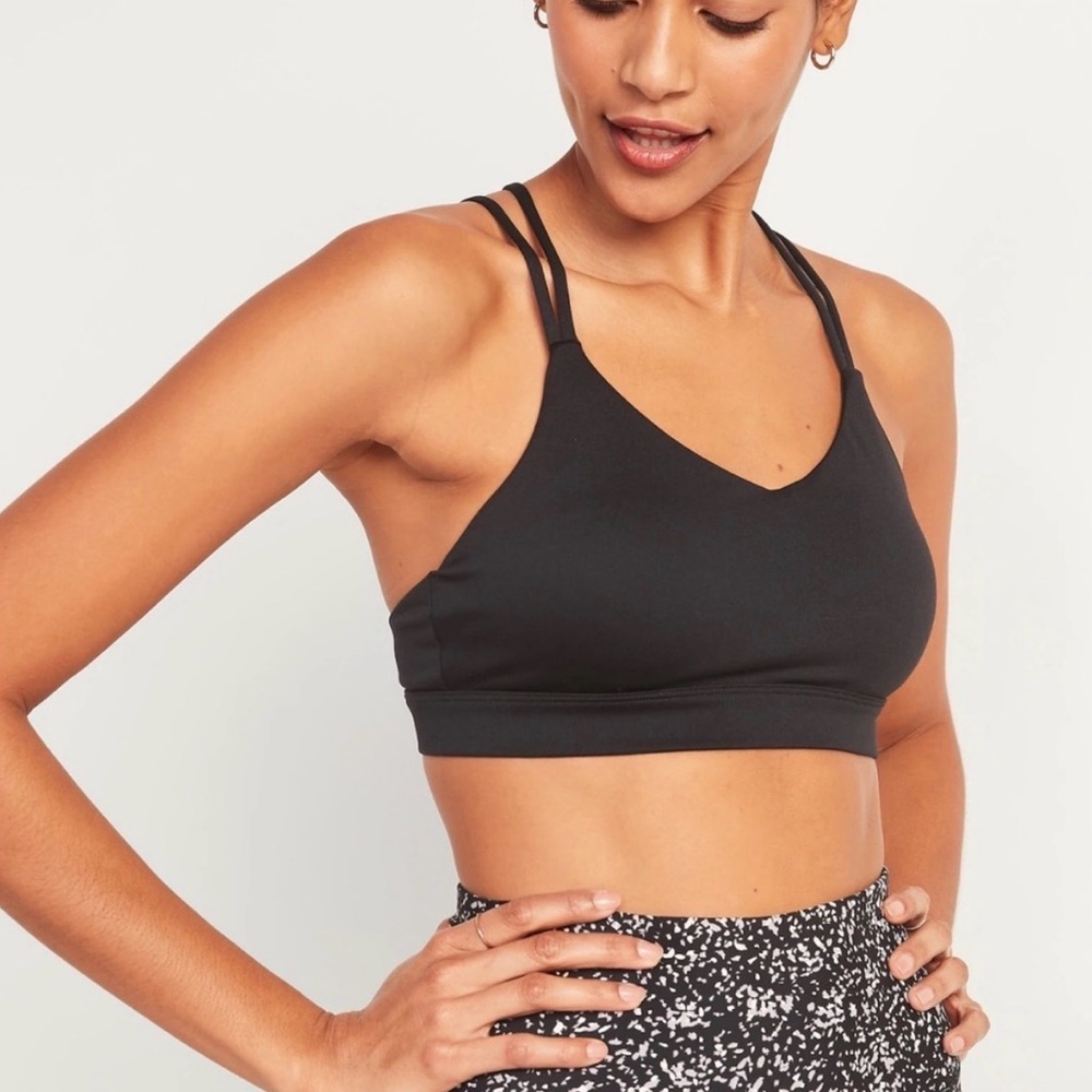 Old Navy Active Go-Dry Black Strappy Women's SportsBra